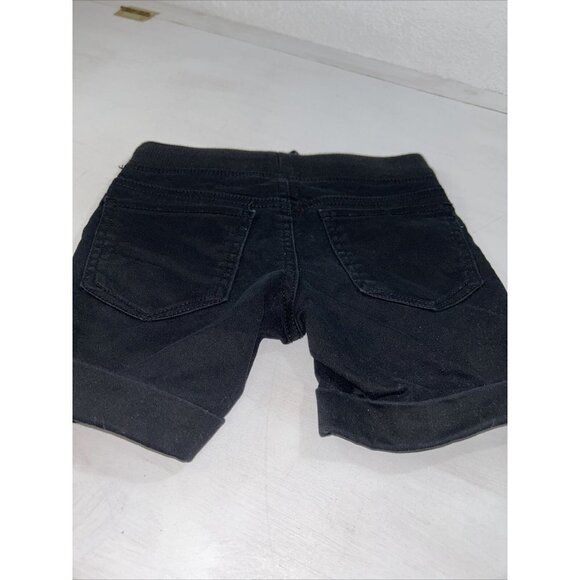So Girls Shorts Elastic Tie Black Size 7 - Picture 5 of 6
